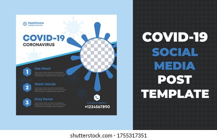 COVID -19 Social Media Post Design  Modern And Creative Social Media Post  Design Medical Health Care Social Media Template