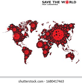 COVID 19 Spreading Globally.  Save The World From Coronavirus - Vector