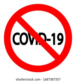 Covid 19 in the stop sign coronavirus. Virus symbol isolated on white background