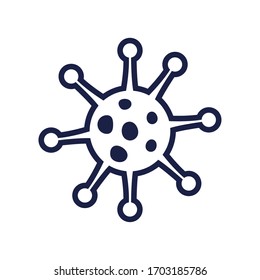 covid 19 symbol icon over white background, line style, vector illustration