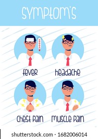 covid 19 symptoms of disease icon vector illustration design