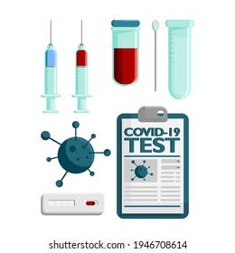 Covid 19 Test Set syringe vaccine coronavirus blood test lab tubes 