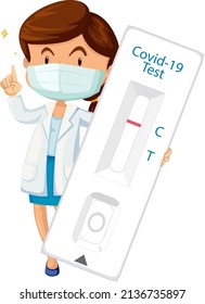 Covid 19 Test mit Antigen-Testkit-Illustration