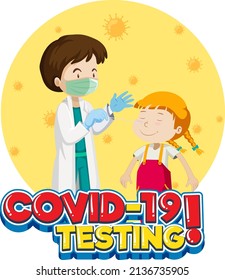 Covid 19 testing with antigen test kit illustration