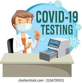Covid 19 testing with antigen test kit illustration