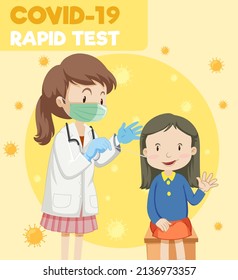 Covid 19 testing with antigen test kit illustration