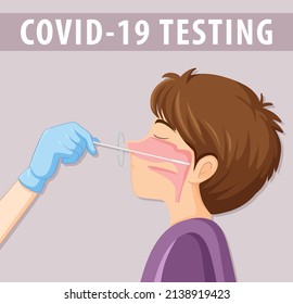 Covid 19 Test mit Antigen-Testkit-Illustration