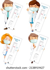 Covid 19 testing with antigen test kit illustration