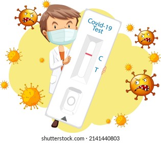 Covid 19 testing with antigen test kit illustration