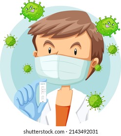 Covid 19 Test mit Antigen-Testkit-Illustration
