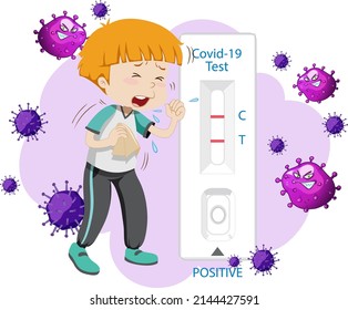 Covid 19 testing with antigen test kit illustration