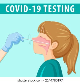 Covid 19 testing with antigen test kit illustration