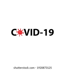 covid 19 text icon.  coronavirus sign vector