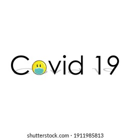 Covid 19 text logo vector graphics