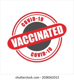 COVID 19 VACCINATED Stamp Isolated vector