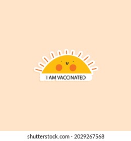 covid 19 vaccinated sticker for health care