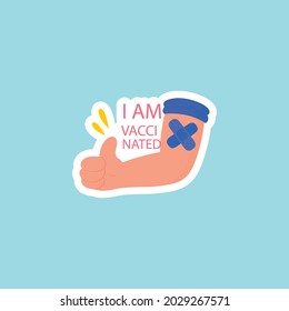 covid 19 vaccinated sticker for health care