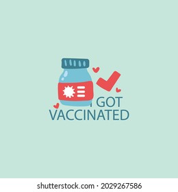covid 19 vaccinated sticker for health care