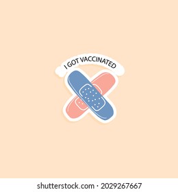 covid 19 vaccinated sticker for health care