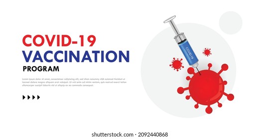 Covid 19 vaccination program banner template design