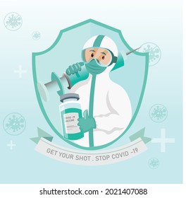 Covid 19 vaccination vector illustration 