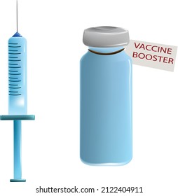 covid 19 vaccine booster icon syringe and vial 3d icon medicine for corona