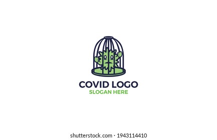 covid 19 vaccine corona virus logo vector icon illustration