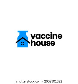 covid 19 vaccine house vaccination location logo vector icon illustration