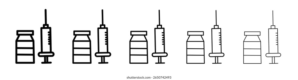 Covid 19 vaccine icon flat illustration set logo