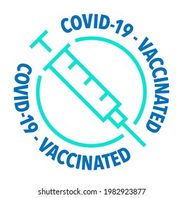 Covid 19 Vaccine Vector Icon Badge.