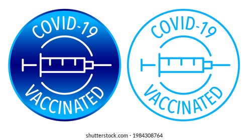 Covid 19 vaccine vector icon badge.