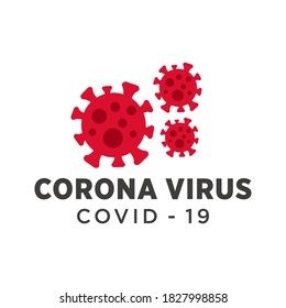 COVID - Illustration mit 19 Vektorkonzepten Flach abstrakter STOP CORONA VIRUS Stiker Design. STOP Sign Covid -19 Icon Design EINZELN, Weiß und Rot 