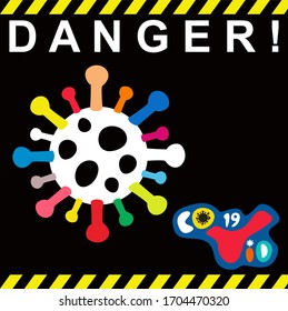 covid 19 vector corona virus desease template for instagram, vector template covid19, covid 19 rectaangular template 