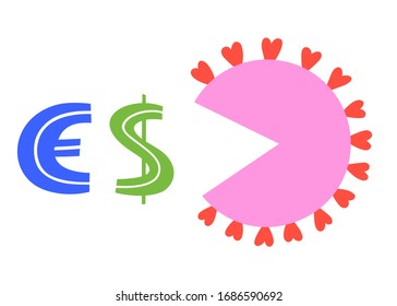 Covid - 19 vector illustration and his effection on economic 