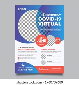 COVID 19 Virtual Conference (Coronavirus) Geometric Flyer Template