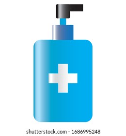 Covid 19 is a virus can be kill with hand sanitizer. Vector illustration of hand sanitizer.