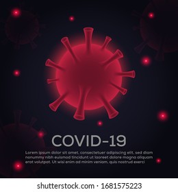 covid 19 virus cell vector poster