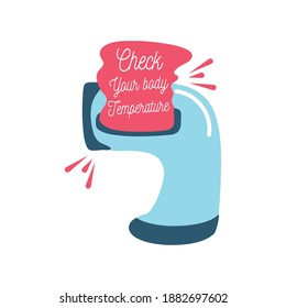covid 19 virus check your body temperature design of 2019 ncov cov and coronavirus theme Vector illustration