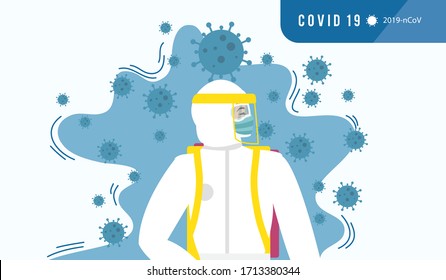 Covid 19 Virus. Covid 19, Corona Vector Illustration on Isolated White Background.