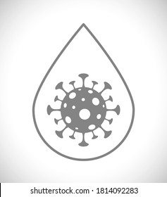 icono de concepto de covid 19 virus en gota