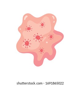 Covid 19 virus flat style icon design of 2019 ncov cov coronavirus infection corona epidemic disease symptoms and medical theme Vector illustration