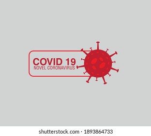 COVID 19 VIRUS INFECTION WITH RED TYPOGRAPHY - Coronavirus symbol and signs graphic design vector templates