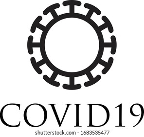 Covid 19 virus logo illustration