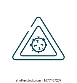 covid 19 virus sign icon over white background, line style, vector illustration