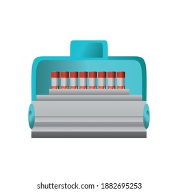 covid 19 virus tests tubes in medical kit design of 2019 ncov cov and coronavirus theme Vector illustration