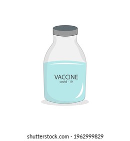 covid - 19 virus vaccine in the bottle. illustration vector