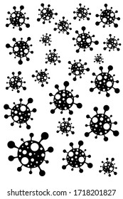 Covid 19 virus vector. Black And White. EPS 10 Format. 