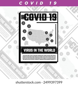 COVID 19 VIRUS IN THE WORLD, design graphic illustration, for streetwear and urban style t-shirts design, hoodies, etc