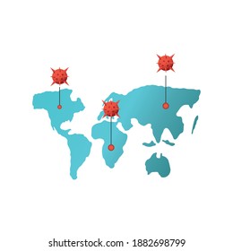 covid 19 virus with world map design of 2019 ncov cov and coronavirus theme Vector illustration