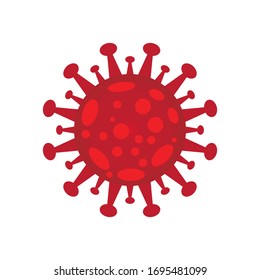 Covid 19,red coronavirus symbol and icon vector illustration.